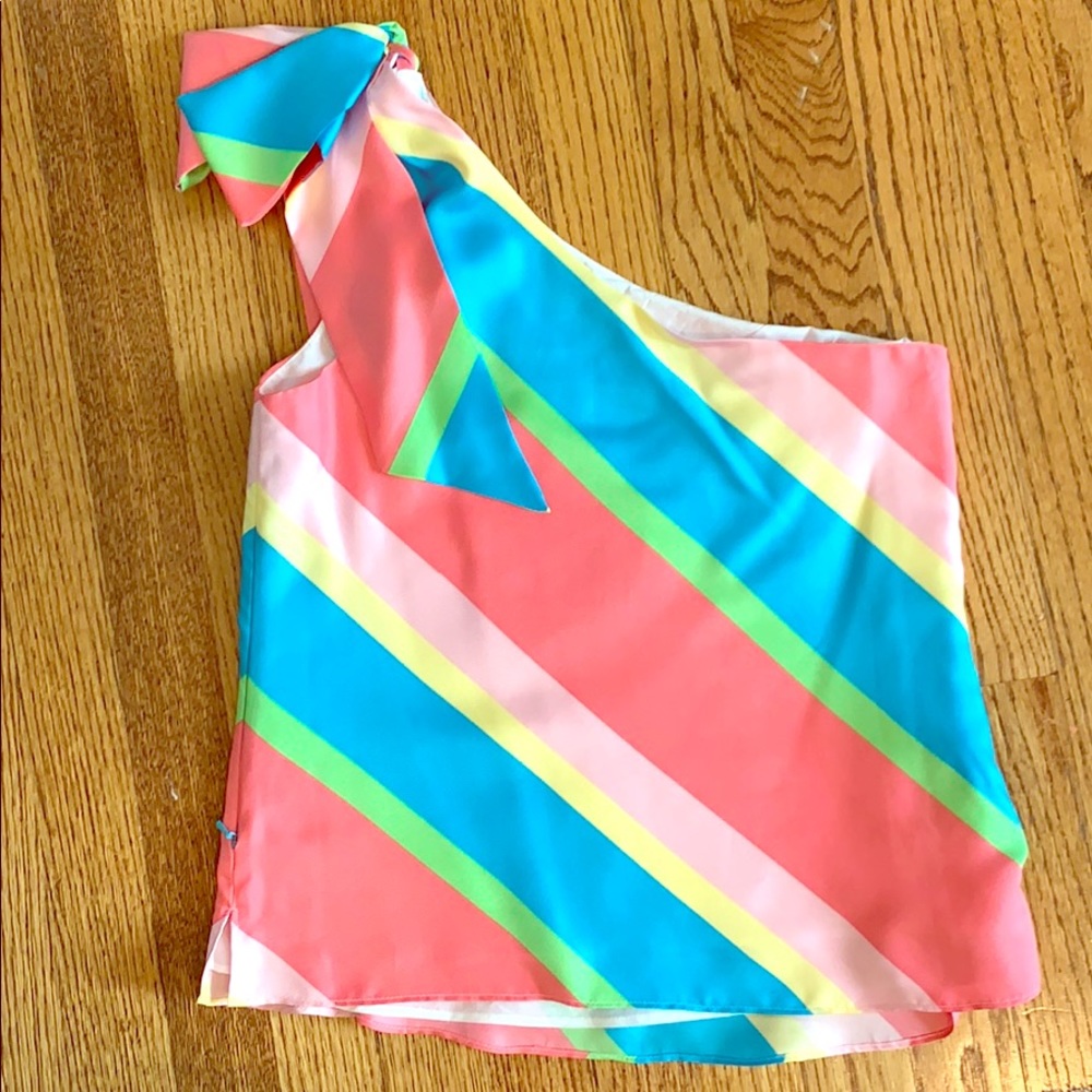 Lilly Pulitzer Roe One Shoulder Striped Top - Picture 3 of 8